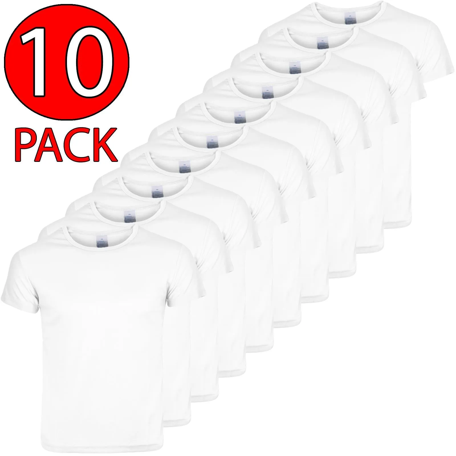 10 Pack Mens Plain Quick Dry T-Shirts