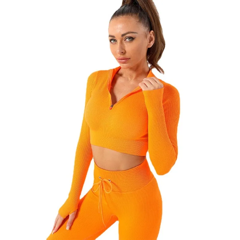 2/3/5Pcs Yoga Set Fitness Shorts Women Outfits Crop Top Long Sleeve Activewear Sports Leggings Gym Set Workout Clothes For Women