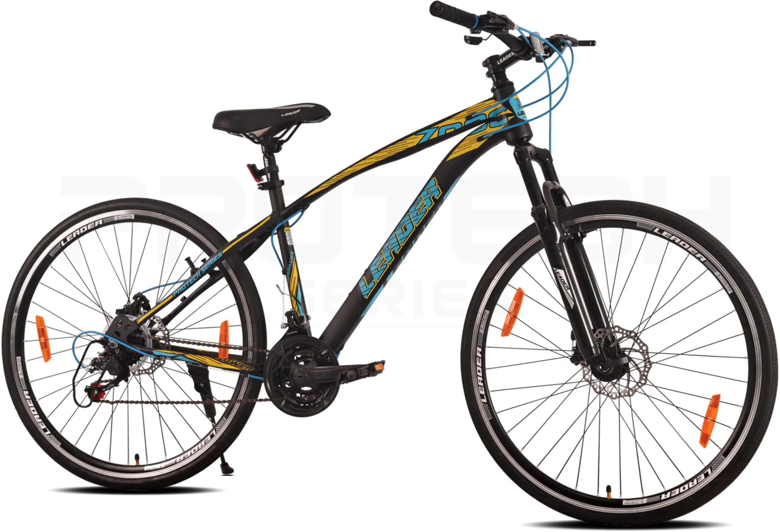 700c [21-speed] Hybrid City Cycle With Dual Disc Brake And Front Suspension 700c T Hybrid Cycle/city Bike (21 Gear | Black)