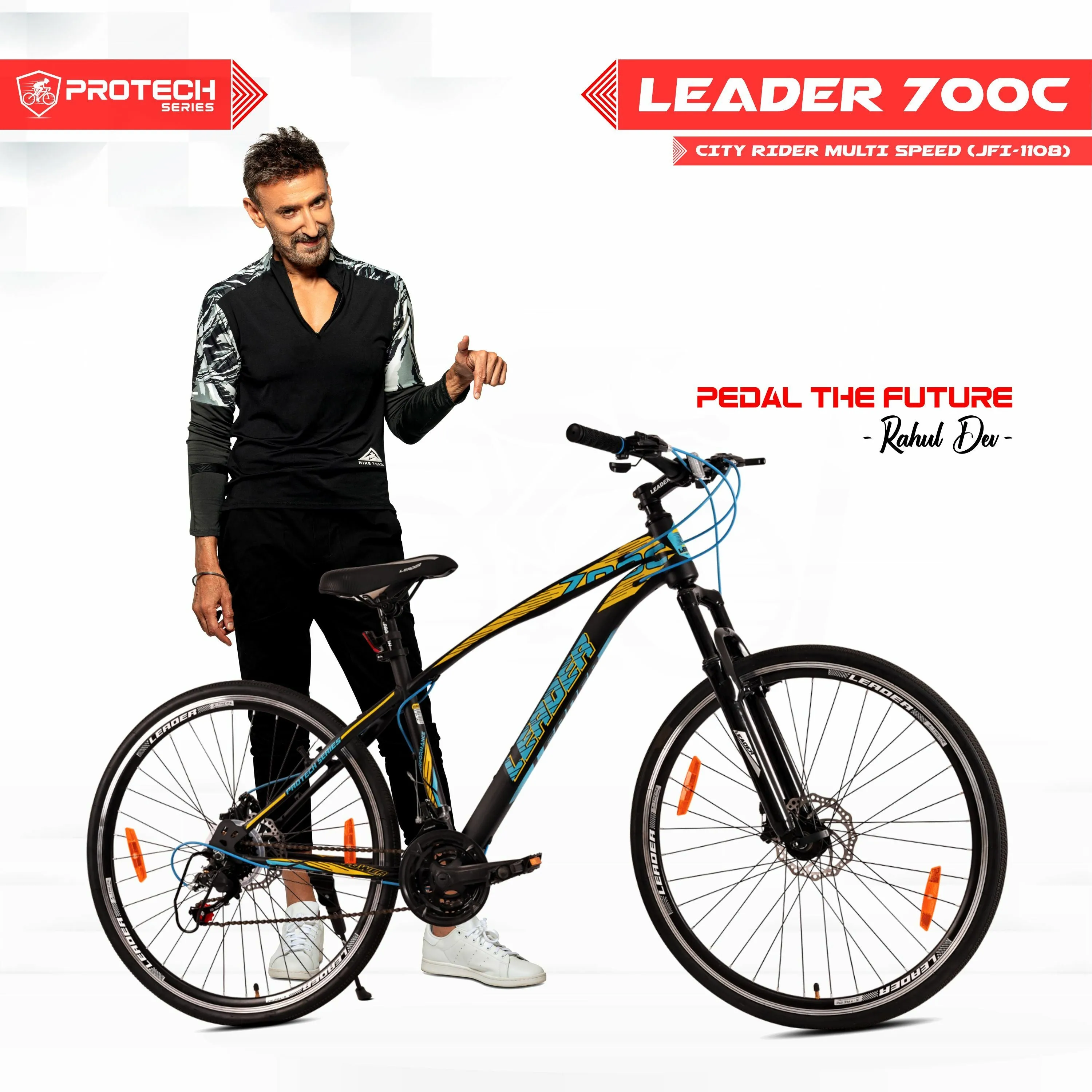 700c [21-speed] Hybrid City Cycle With Dual Disc Brake And Front Suspension 700c T Hybrid Cycle/city Bike (21 Gear | Black)