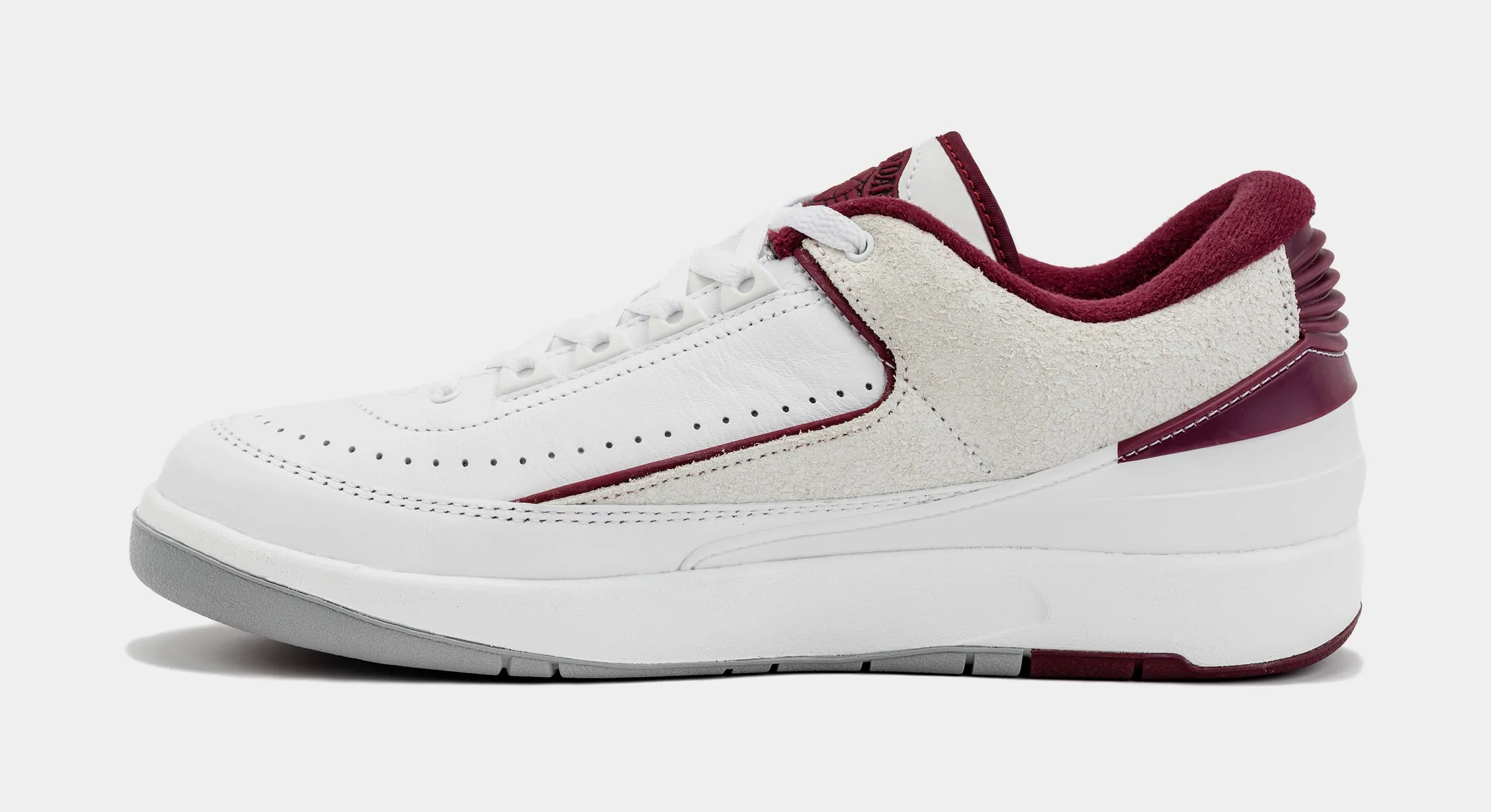 Air Jordan 2 Retro Low Cherrywood Mens Lifestyle Shoes (White/Red)