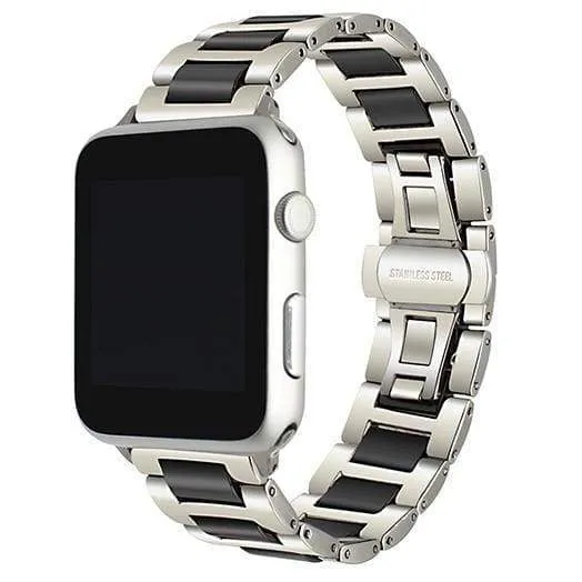 Apple Watch Ceramic Band, Stainless Steel Link Watchband Series