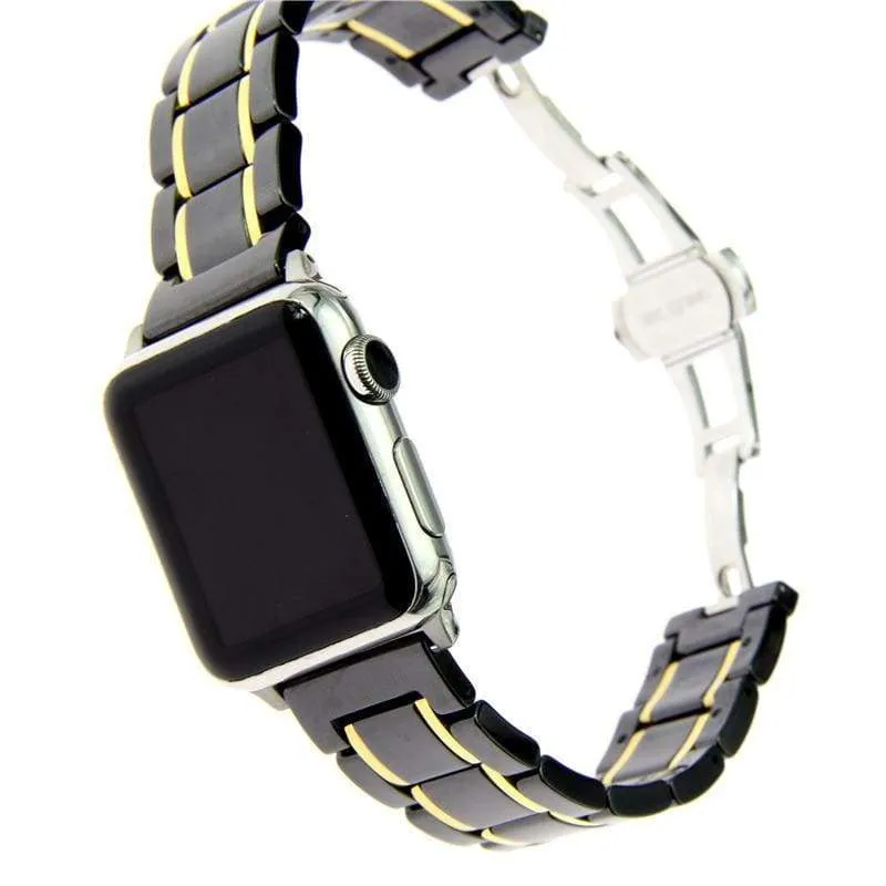 Apple Watch Ceramic Band, Stainless Steel Link Watchband Series