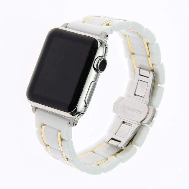 Apple Watch Ceramic Band, Stainless Steel Link Watchband Series