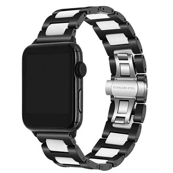 Apple Watch Ceramic Band, Stainless Steel Link Watchband Series