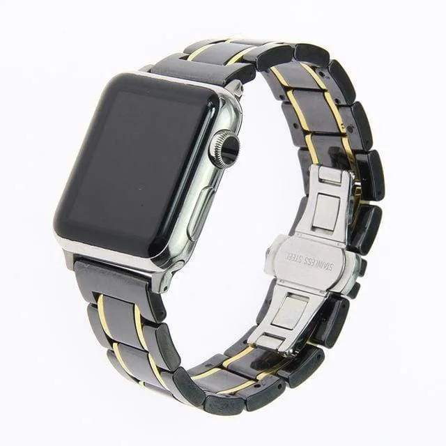 Apple Watch Ceramic Band, Stainless Steel Link Watchband Series