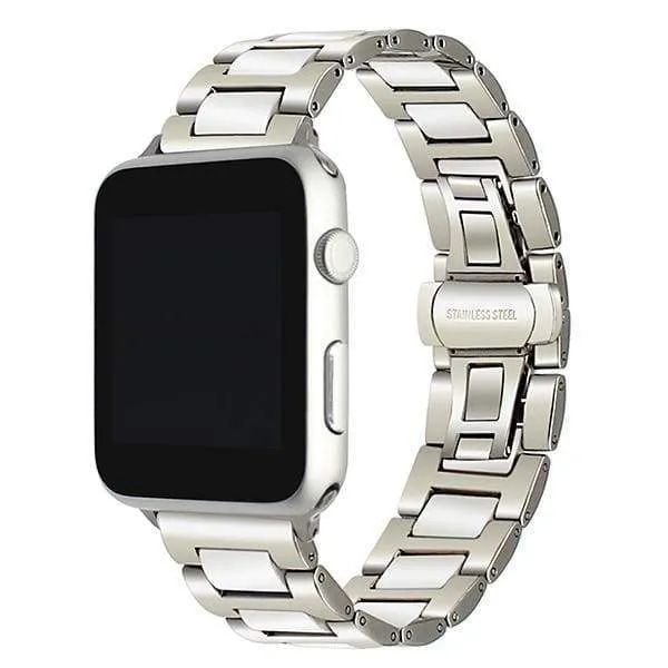 Apple Watch Ceramic Band, Stainless Steel Link Watchband Series