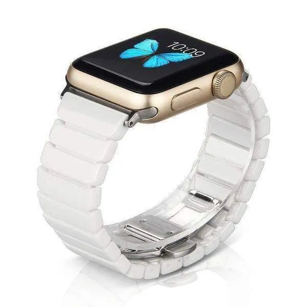 Apple Watch Ceramic Band, Stainless Steel Link Watchband Series