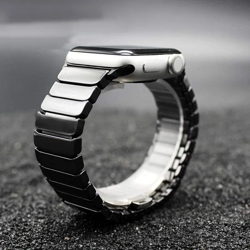 Apple Watch Ceramic Band, Stainless Steel Link Watchband Series