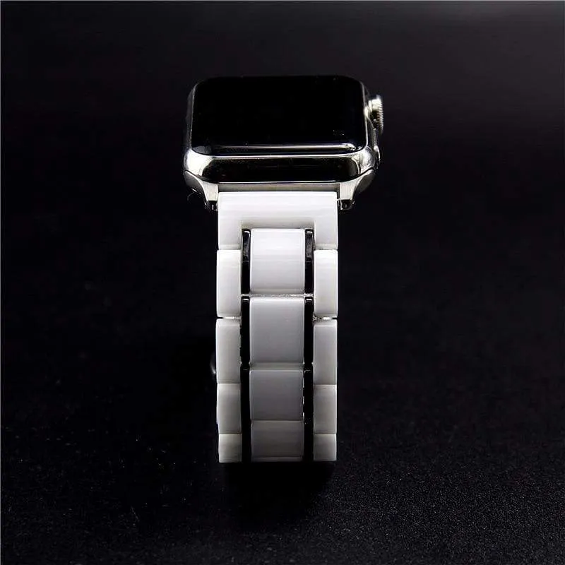 Apple Watch Ceramic Band, Stainless Steel Link Watchband Series