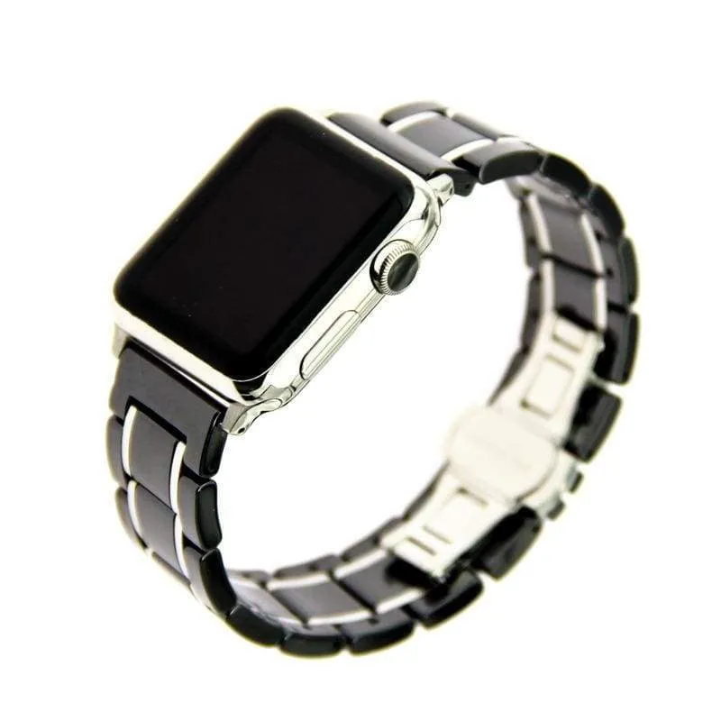 Apple Watch Ceramic Band, Stainless Steel Link Watchband Series