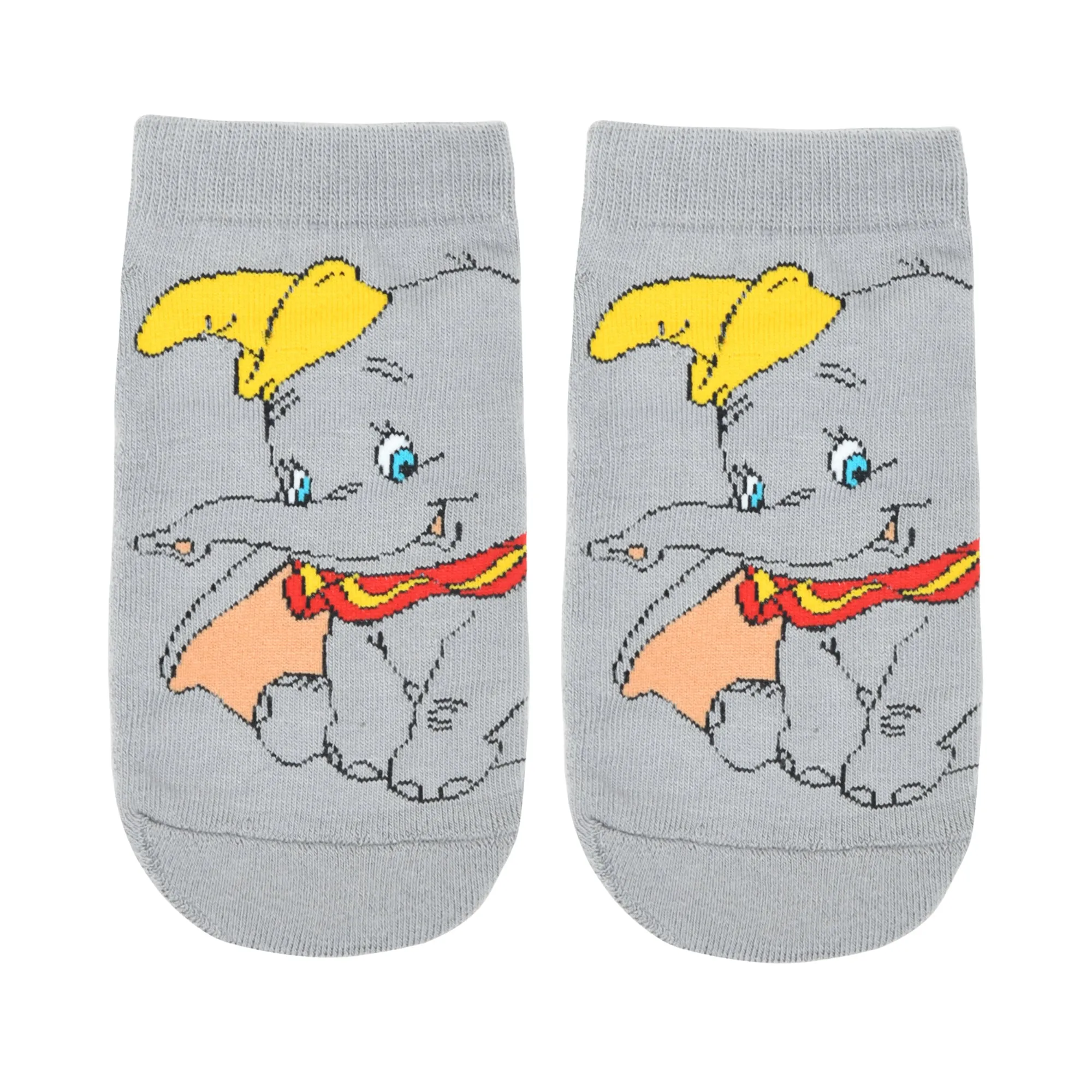 Balenzia X Disney Character Cushioned Ankle socks for women-Dumbo (Pack of 1 Pair/1U)-Grey