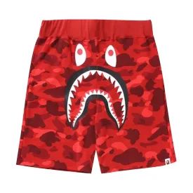 BAPE Camo Shark Sports Shorts, Red