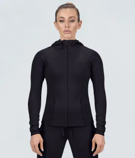 Born Tough Contoured Black Sleeve Loops Running Tracksuit Hoodie for Women