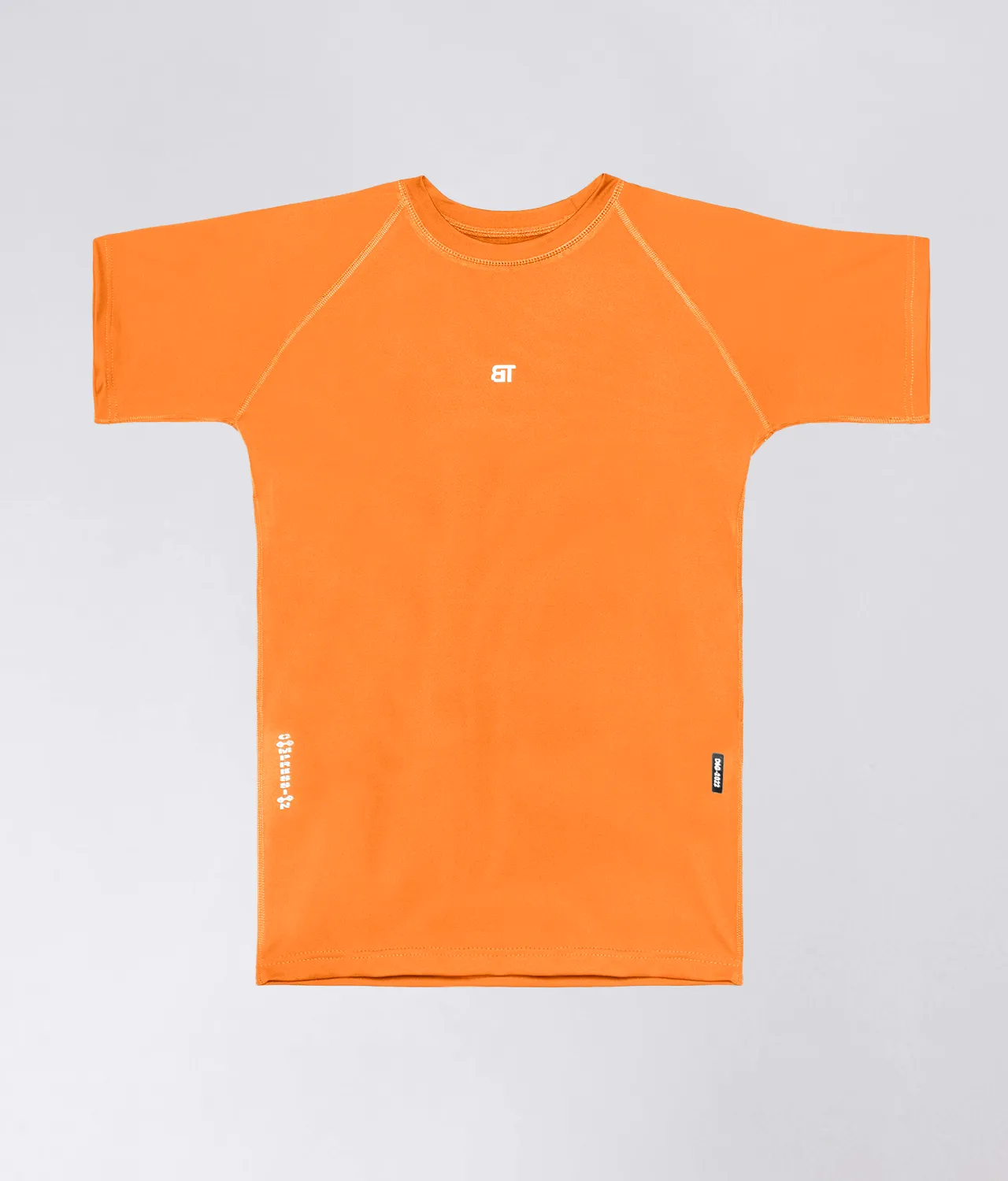 Born Tough Mock Neck Short Sleeve Compression Running Shirt For Men Orange