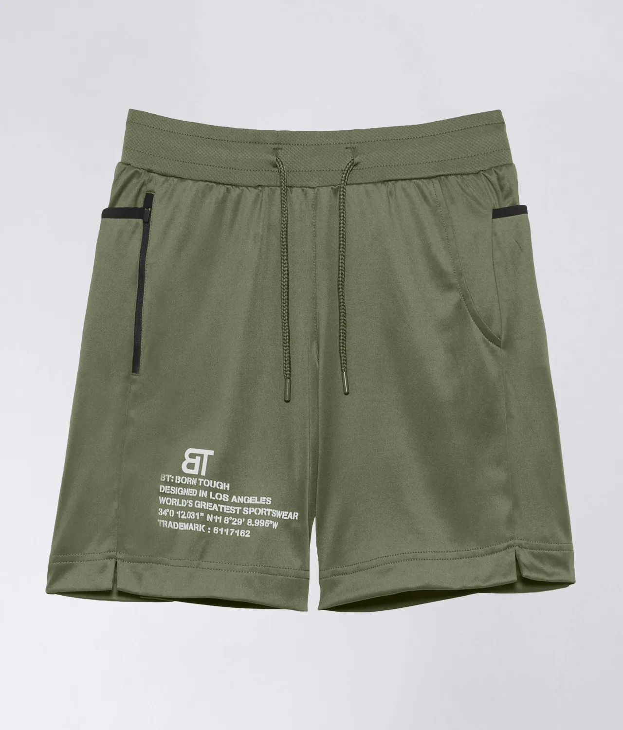 Born Tough Momentum 9" Running Shorts for Men Military Green