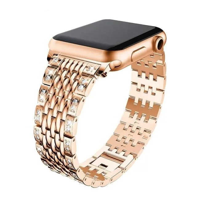 Diamond Strap for Apple Series 7 6 5 Band High-Quality Steel Bracelet