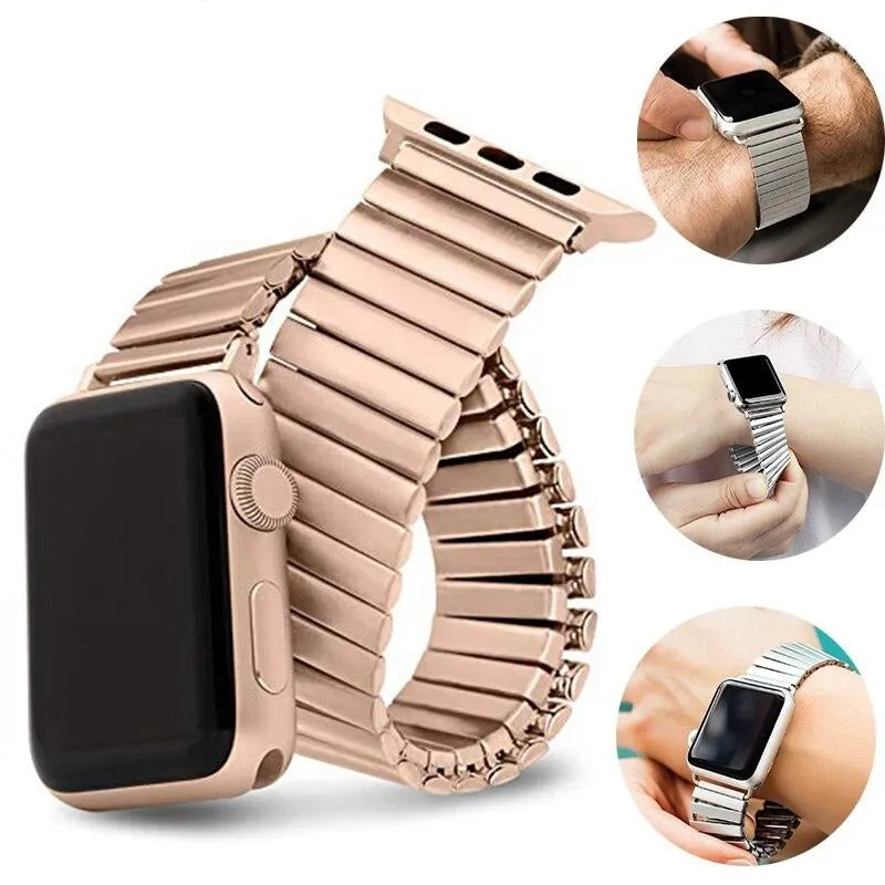 Elastic Strap for Apple Watchband 7 6 5 Steel Stretchable Bracelet