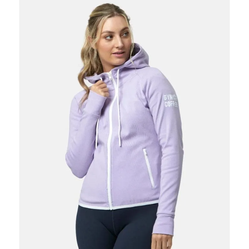 Gym Coffee Womens Chill Zip Hoodie Lilac