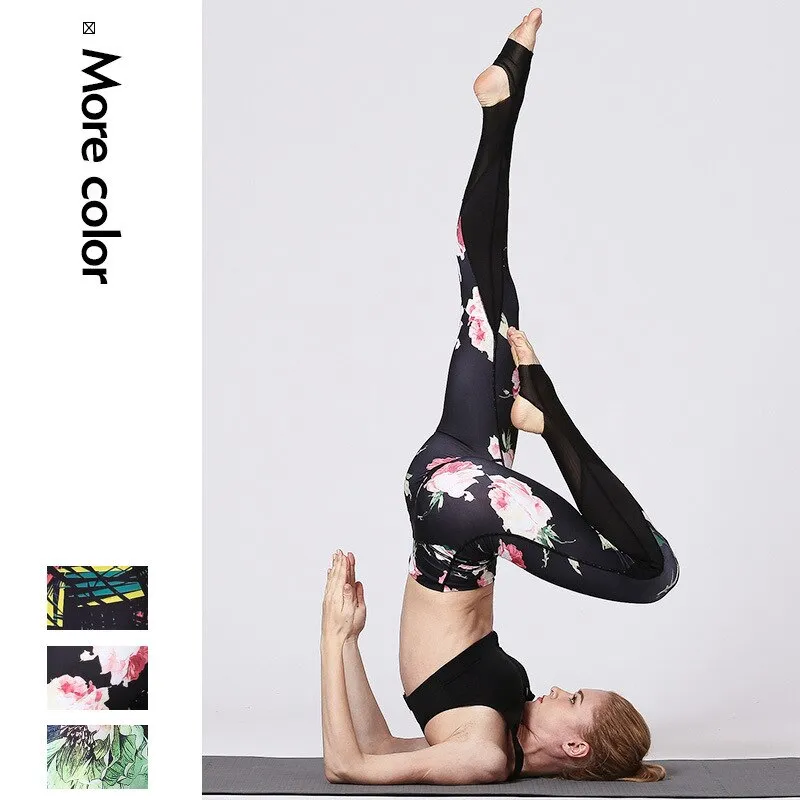 KittenAlarm - Mojoyce Cloud Hide Yoga Pants Flower Sports Leggings  High Waist Sexy Women Long Tights Running Trouser Workout Plus Size Tummy Control