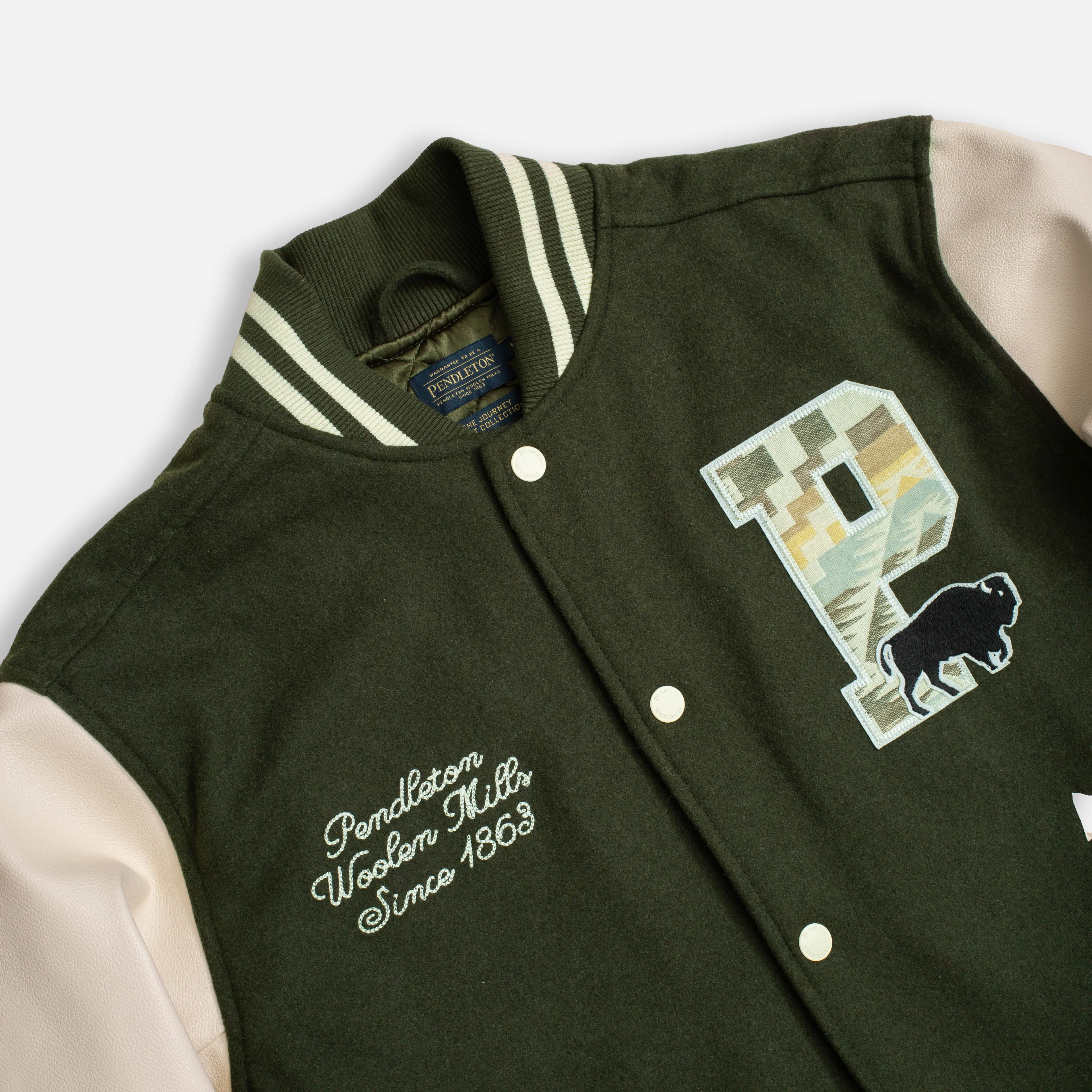 LETTERMAN VARSITY JACKET - GREEN LEAF