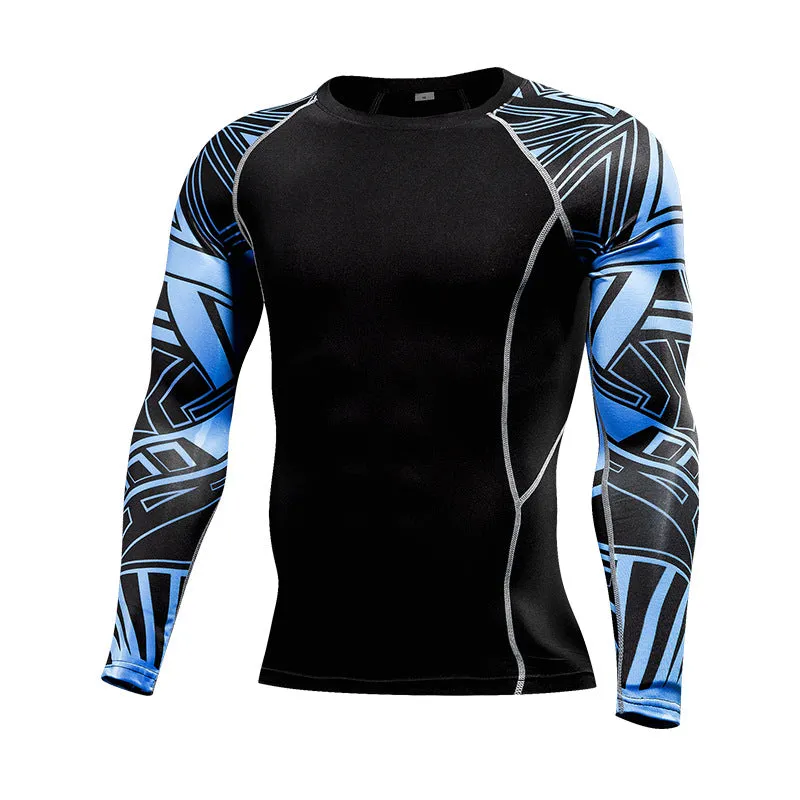 Mens Splice UV Sun Protection UPF 50  Skins Custom Sublimation Print Long Sleeves Rash Guard