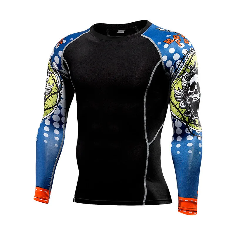 Mens Splice UV Sun Protection UPF 50  Skins Custom Sublimation Print Long Sleeves Rash Guard