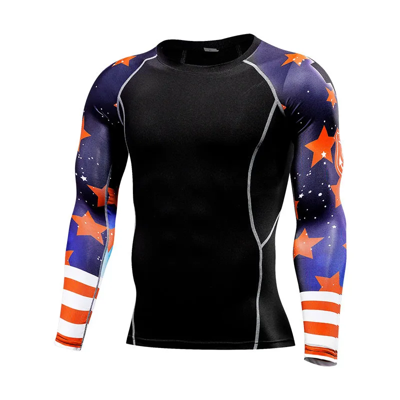 Mens Splice UV Sun Protection UPF 50  Skins Custom Sublimation Print Long Sleeves Rash Guard