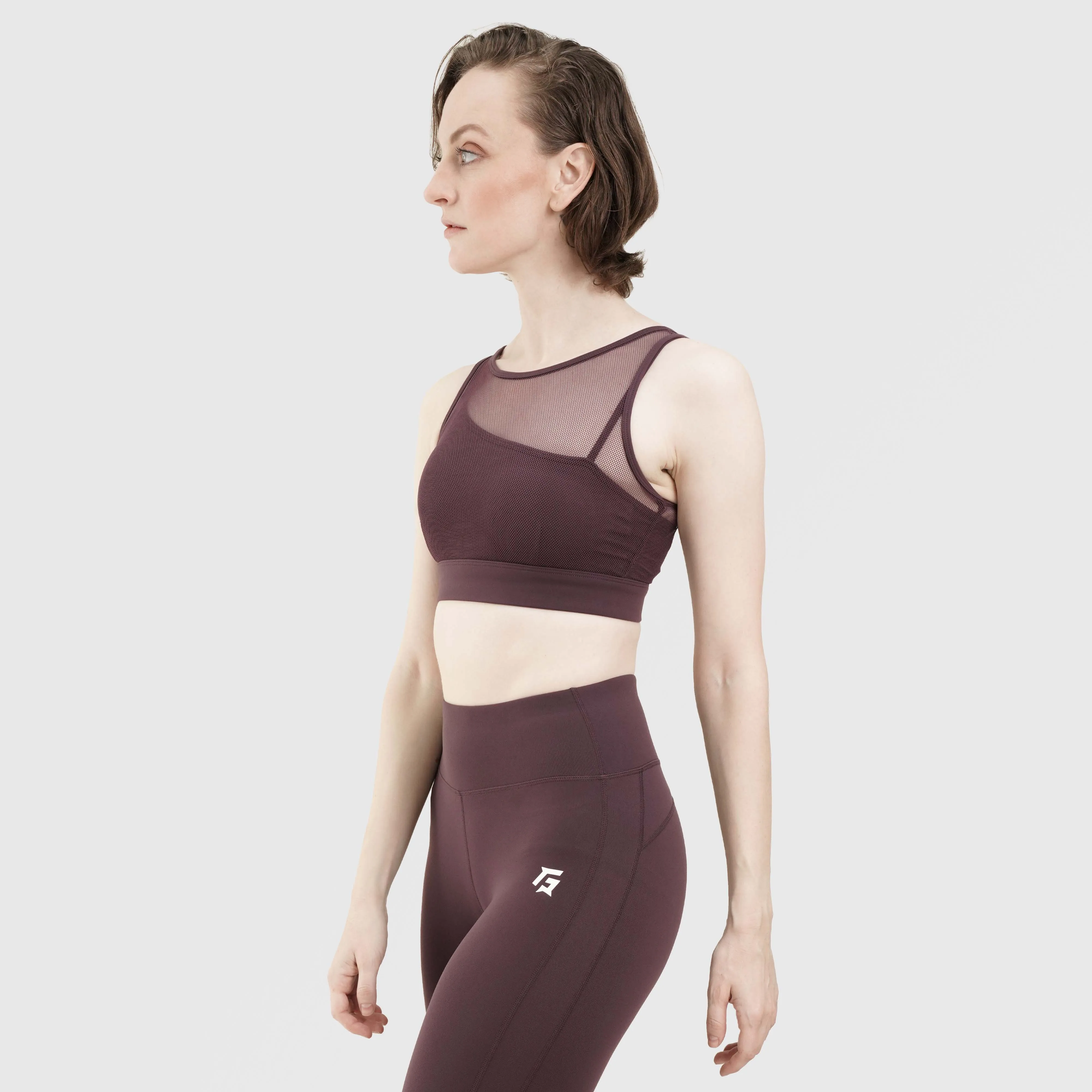 Mesh Sports Bra (Burgundy)