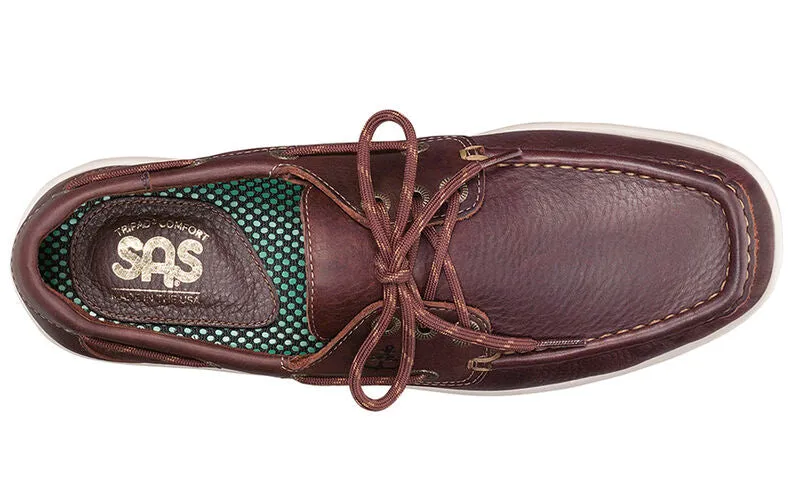 SAS MEN Decksider Lace Up Boat Shoe BROWN Made in USA  Brandy's Shoes