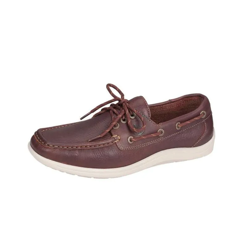 SAS MEN Decksider Lace Up Boat Shoe BROWN Made in USA  Brandy's Shoes