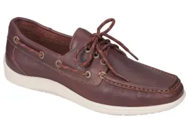 SAS MEN Decksider Lace Up Boat Shoe BROWN Made in USA  Brandy's Shoes