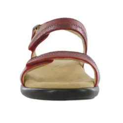 SAS Women's NUDU762 Nudu Heel Strap Ruby/Carbenet Sandal Made in USA Brandy's Shoes