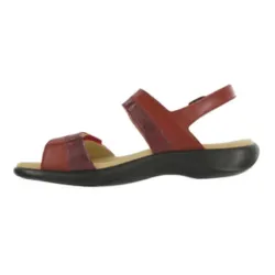 SAS Women's NUDU762 Nudu Heel Strap Ruby/Carbenet Sandal Made in USA Brandy's Shoes